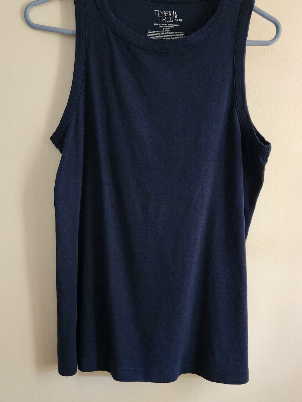 Time & Tru Navy Sleeveless Tank Top Lg 12-14 - Picture 1 of 3